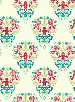 Christmas vector damask pattern seamless white blue Stock Illustration