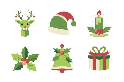 Christmas vector elements art illustration bundle 스톡 일러스트