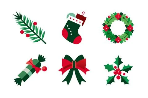 Christmas vector elements art illustration bundle Stock Illustration