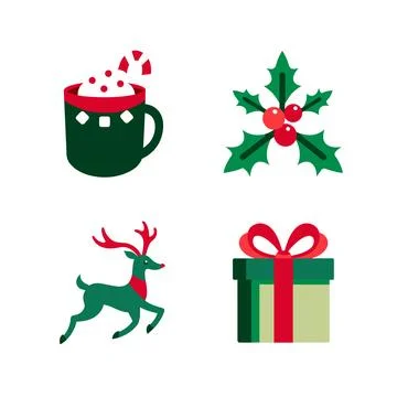 Christmas vector elements art illustration bundle Stock Illustration