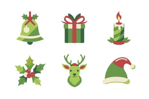 Christmas vector elements art illustration bundle Illustrazione stock