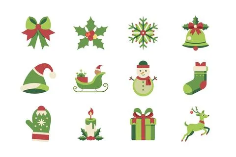 Christmas vector elements art illustration bundle Stock Illustration