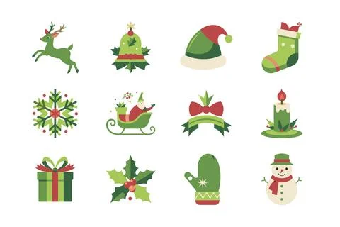 Christmas vector elements art illustration bundle イラスト素材
