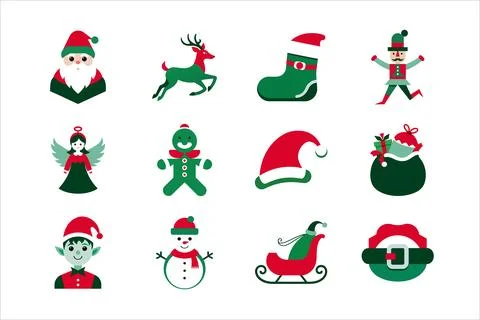 Christmas vector elements art illustration bundle Stock Illustration