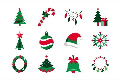 Christmas vector elements art illustration bundle Stock Illustration