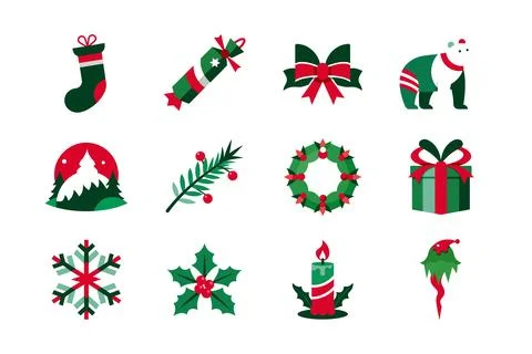 Christmas vector elements art illustration bundle Illustrazione stock