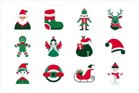 Christmas vector elements art illustration bundle Stock Illustration
