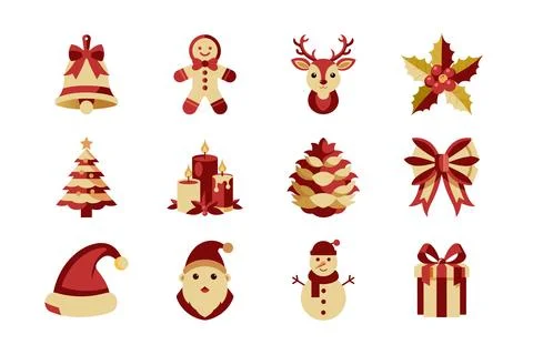 Christmas vector elements bundle art illustration Illustrazione stock