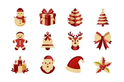 Christmas vector elements bundle art illustration Stock Illustration