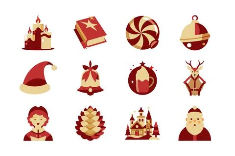 Christmas vector elements bundle art illustration Stock Illustration