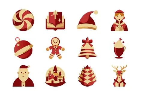 Christmas vector elements bundle art illustration Stock Illustration