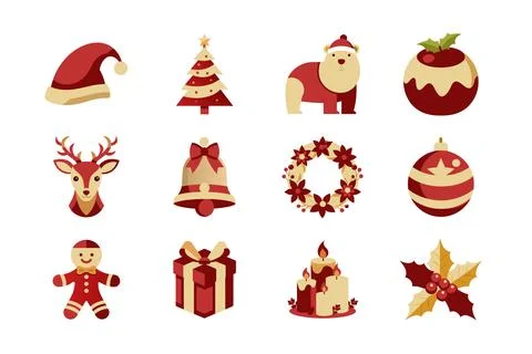 Christmas vector elements bundle art illustration Stock Illustration