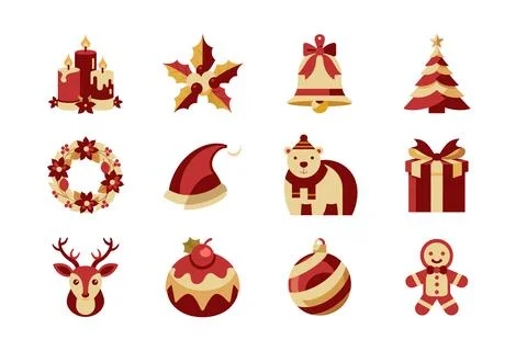 Christmas vector elements bundle art illustration 스톡 일러스트
