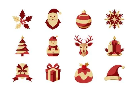 Christmas vector elements bundle art illustration Stock Illustration