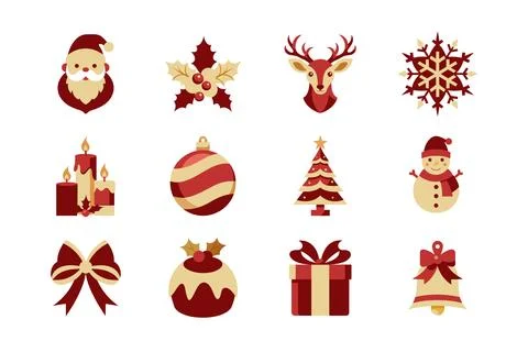 Christmas vector elements bundle art illustration Illustrazione stock