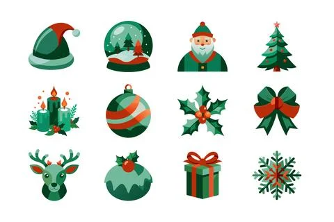 Christmas vector elements bundle art illustration Stock Illustration