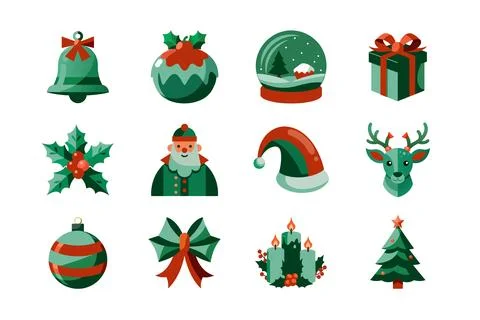 Christmas vector elements bundle art illustration 库存插图