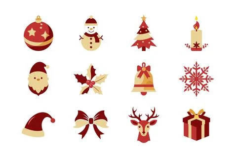 Christmas vector elements bundle for Merry Christmas festival 스톡 일러스트