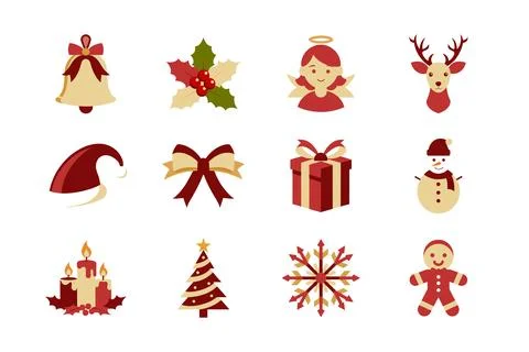 Christmas vector elements bundle for Merry Christmas festival Stock Illustration