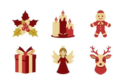 Christmas vector elements bundle for Merry Christmas festival Stock Illustration