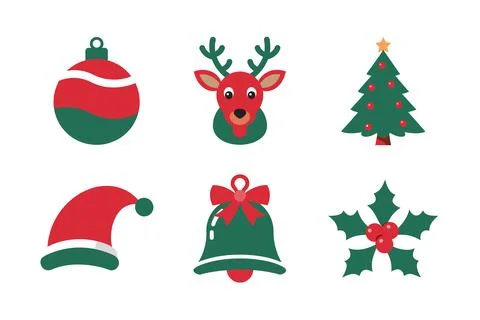 Christmas vector elements icon set Stock Illustration