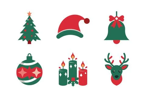 Christmas vector elements icon set Stock Illustration