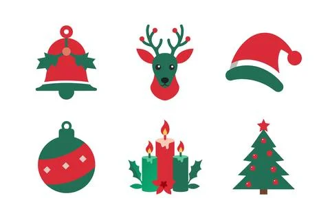 Christmas vector elements icon set Illustrazione stock