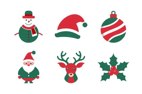 Christmas vector elements icon set Illustrazione stock