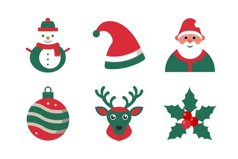 Christmas vector elements icon set Stock Illustration