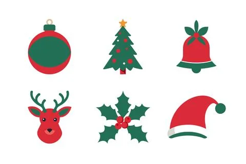 Christmas vector elements icon set Stock Illustration
