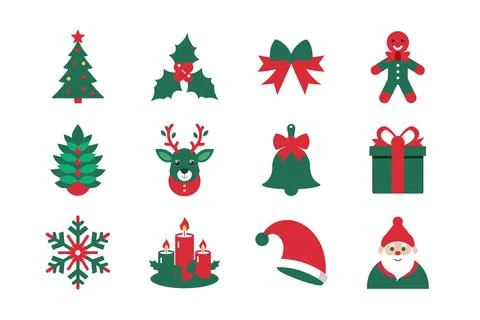 Christmas vector elements icon set Stock-Illustration