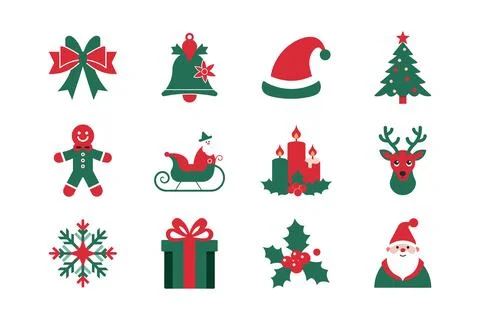 Christmas vector elements icon set イラスト素材