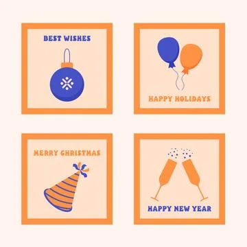 Christmas vector gift card set Stock Illustration