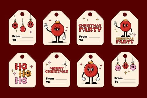 Christmas vector gift tags. Stock Illustration