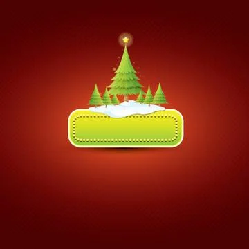 Christmas vector green button with christmas tree Illustrazione stock
