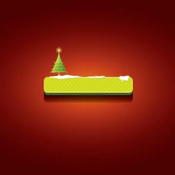 Christmas vector green button with christmas tree Stockillustratie
