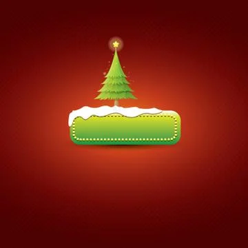 Christmas vector green button with christmas tree Stockillustratie