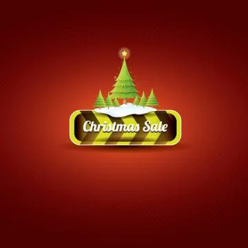 Christmas vector green button with christmas tree Stockillustratie