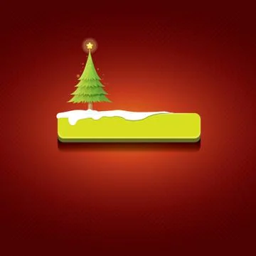 Christmas vector green button with christmas tree 库存插图