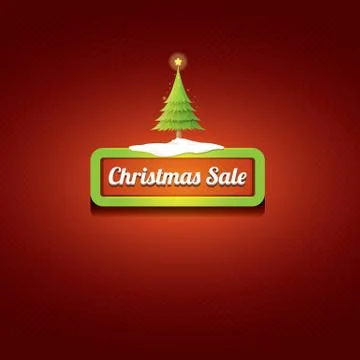 Christmas vector green button with christmas tree Illustrazione stock