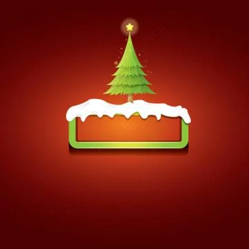 Christmas vector green button with christmas tree 库存插图