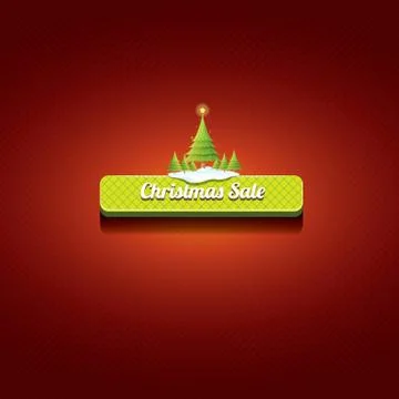Christmas vector green button with christmas tree 库存插图