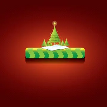 Christmas vector green button with christmas tree 库存插图