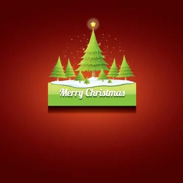 Christmas vector green button with christmas tree 库存插图