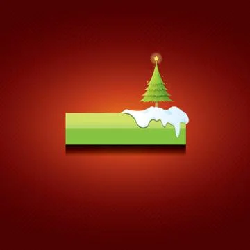 Christmas vector green button with christmas tree Stockillustratie