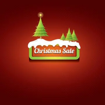 Christmas vector green button with christmas tree Stockillustratie