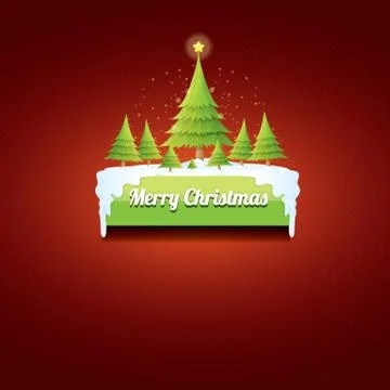 Christmas vector green button with christmas tree Stockillustratie