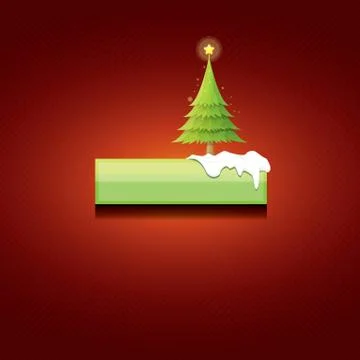 Christmas vector green button with christmas tree Illustrazione stock
