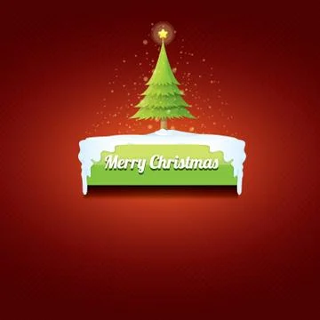Christmas vector green button with christmas tree 库存插图