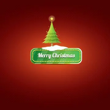 Christmas vector green button with christmas tree 库存插图
